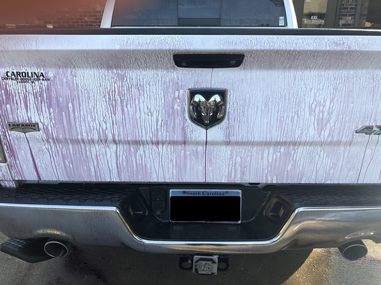 Decontamination spray removed brake dust on this Dodge Ram Pick-Up Truck