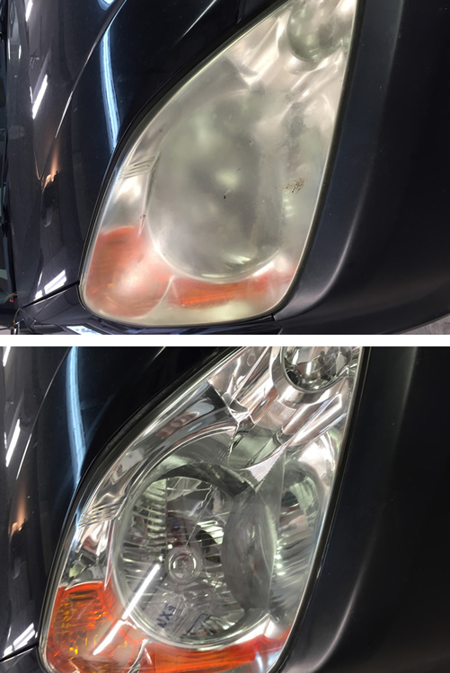 Headlight Lens Restoration - Before and After Auto Detailing Services